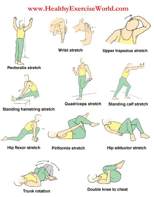 Photo various body stretches