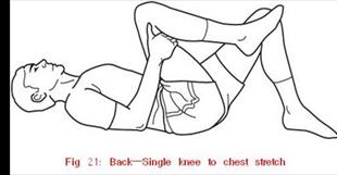 Example of stretching exercise - Back - Single Knee to Chest Stretch.